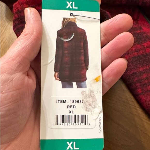 NWT Pendleton Women Wool Blend Walker Long Winter Coat Red Black Charcoal XL New - Picture 16 of 16